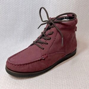 Marc Joseph Gramercy Suede Lace Up Bootie‎ Ankle Boots Wine Burgundy Kids 12.5